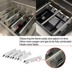 Oklagarden burner tubes side-by-side showing correct lengths and fit