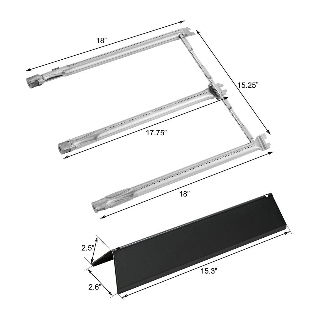 Oklagarden crossover burner fitted between tubes, promoting even heat across cooking surface