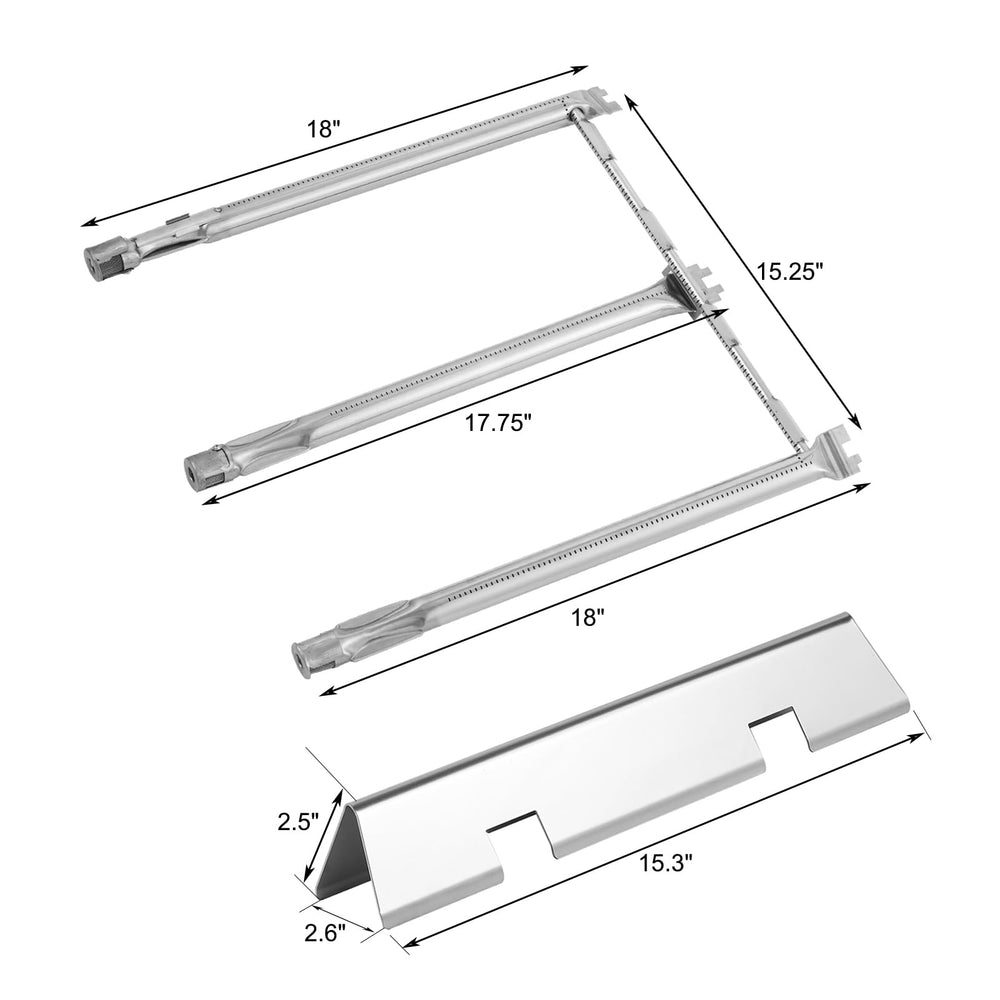 Oklagarden measurement tape beside parts showing exact OEM-compatible dimensions
