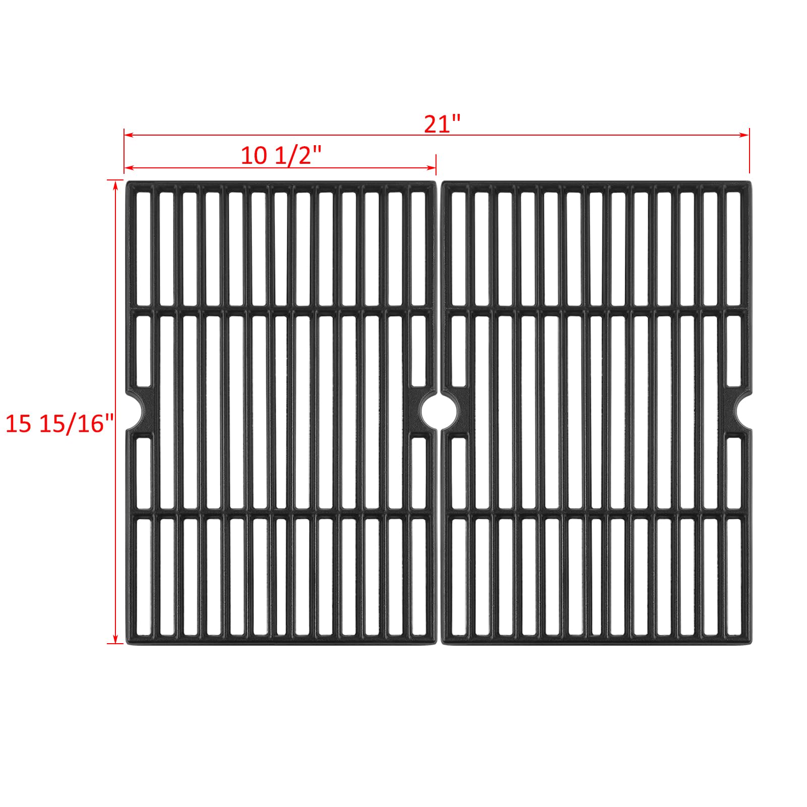 Oklagarden grates next to ruler showing exact dimensions for easy compatibility check