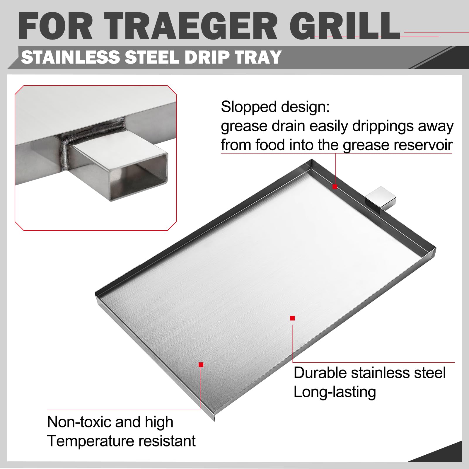 Oklagarden drain hole detail for easy oil removal and safer grilling
