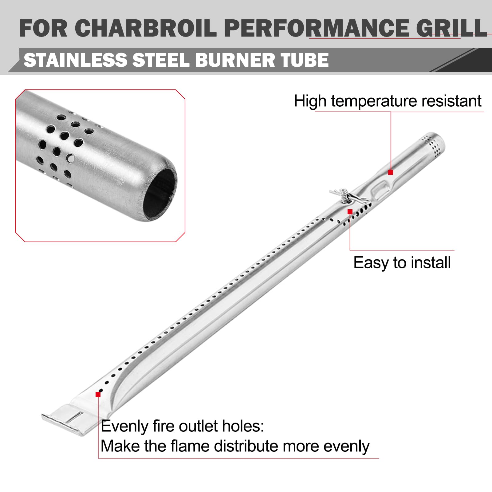 Oklagarden extendable carry-over tube adjusted, fits variable grill layouts