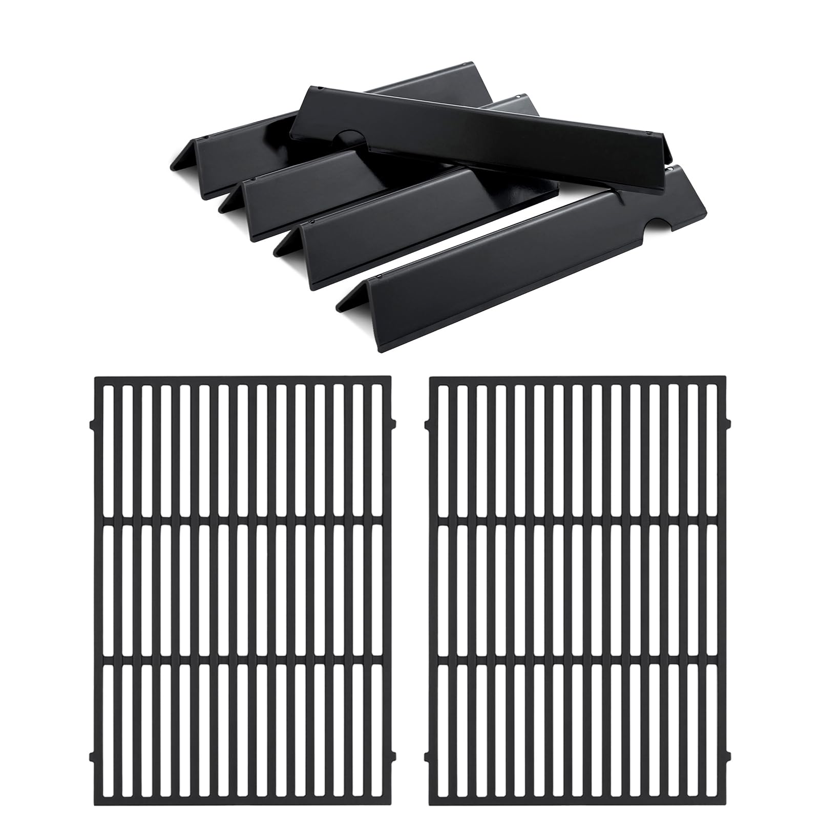 Oklagarden front view of replacement grates and flavorizer bars, fits Genesis II, restores performance