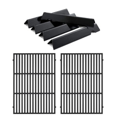 Oklagarden front view of replacement grates and flavorizer bars, fits Genesis II, restores performance