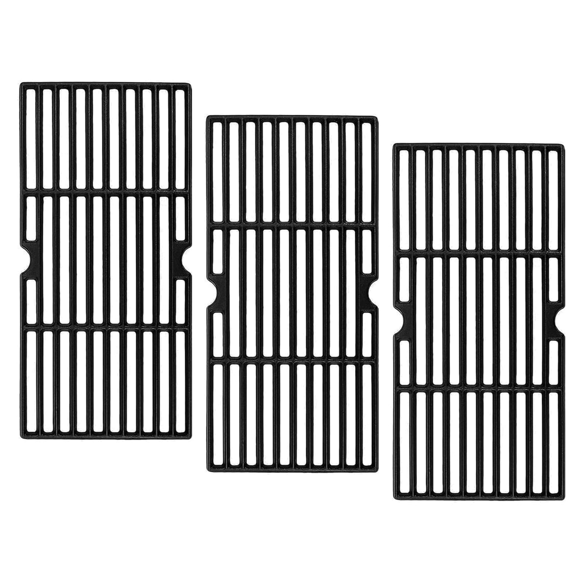 Oklagarden front view of three cast-iron grates showing fit and finish and reliable replacement