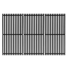 Oklagarden front view of three 17-inch grates showing full coverage and fit
