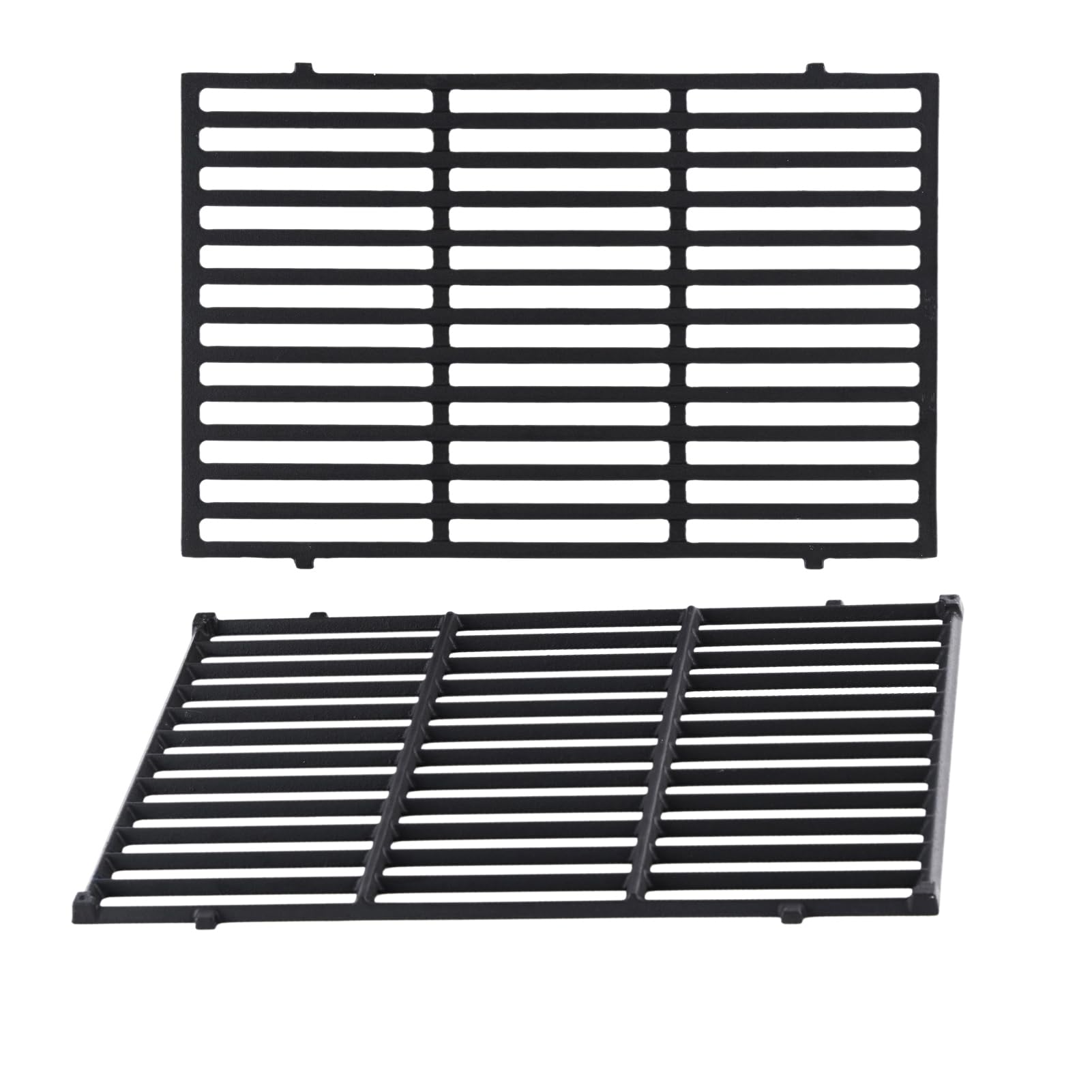 Oklagarden front view of cast iron grates showing full cooking surface and fit
