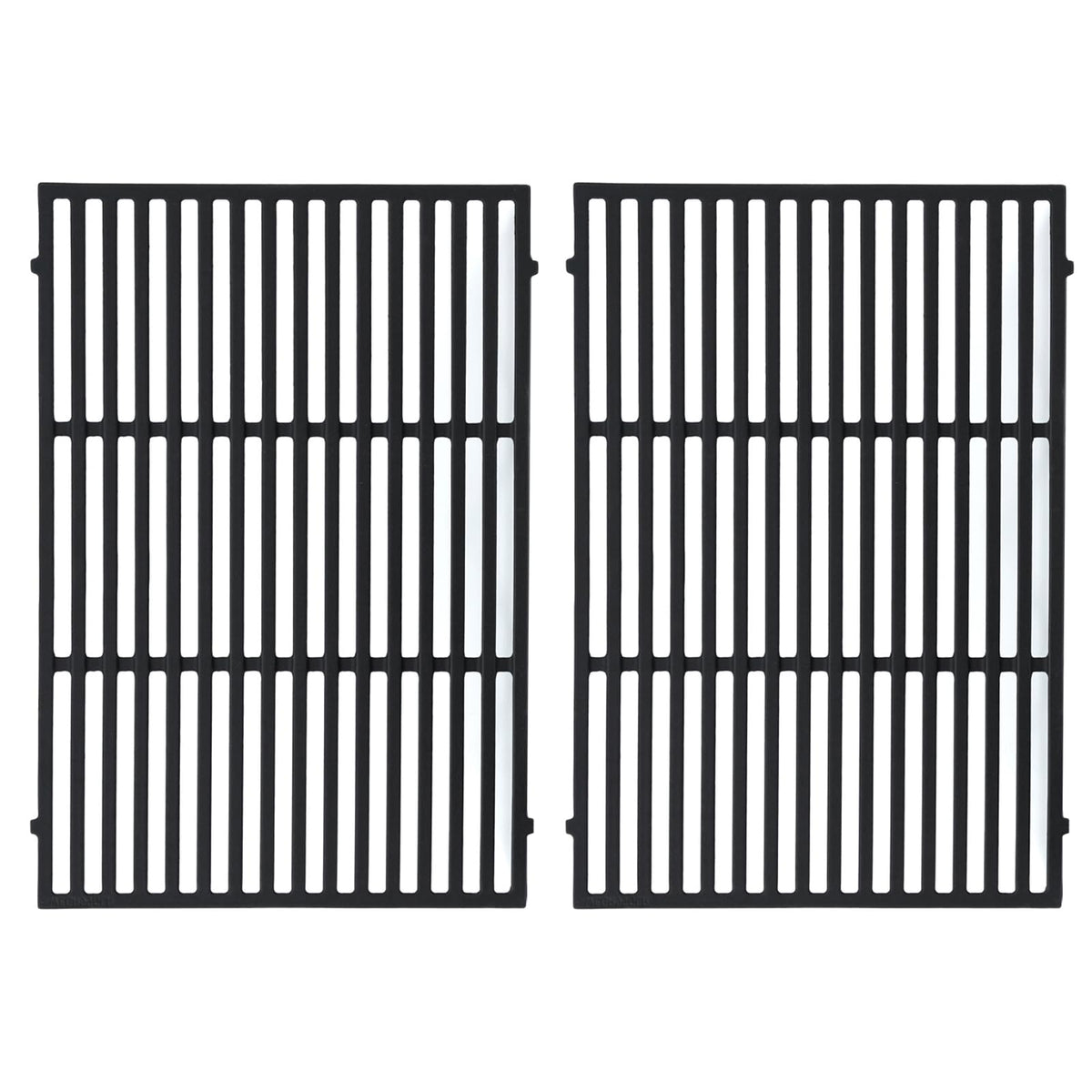 Oklagarden front view of cast-iron grates showing fit and heavy-duty build