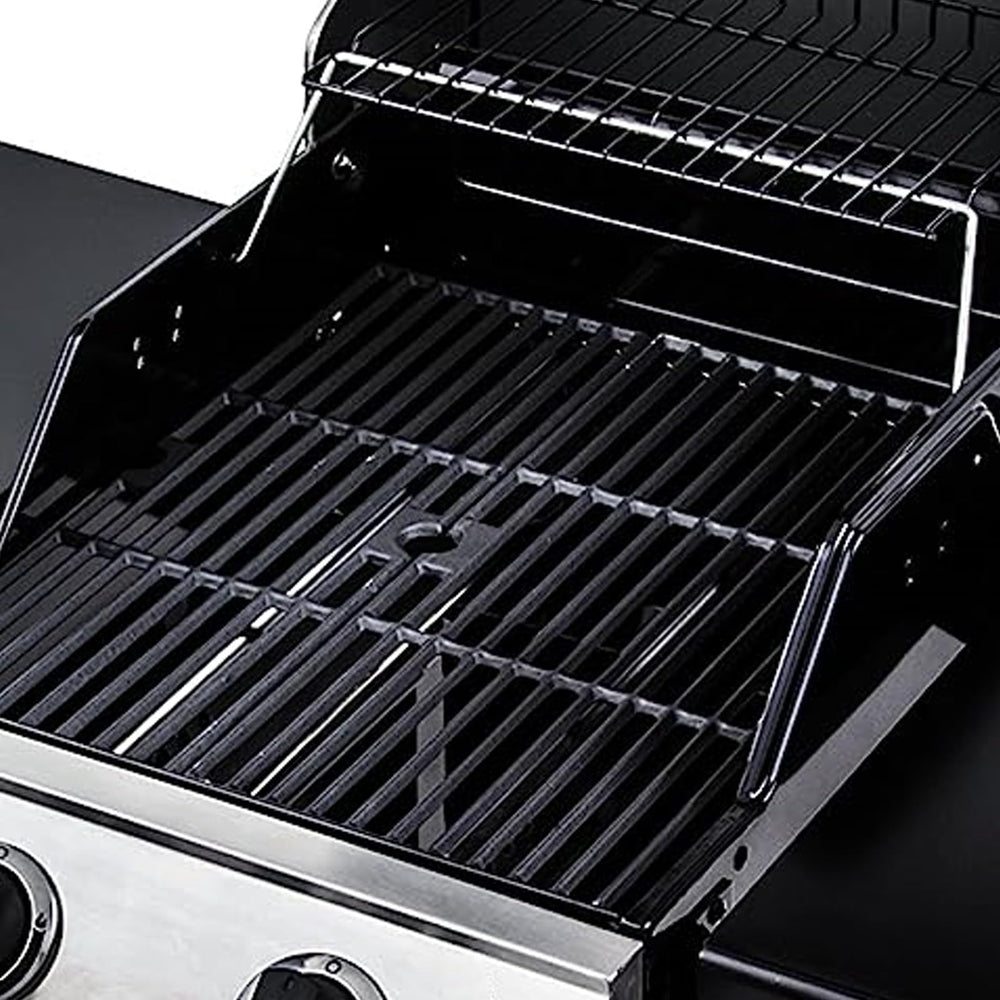 Oklagarden grates installed in Char-Broil grill showing even heat coverage