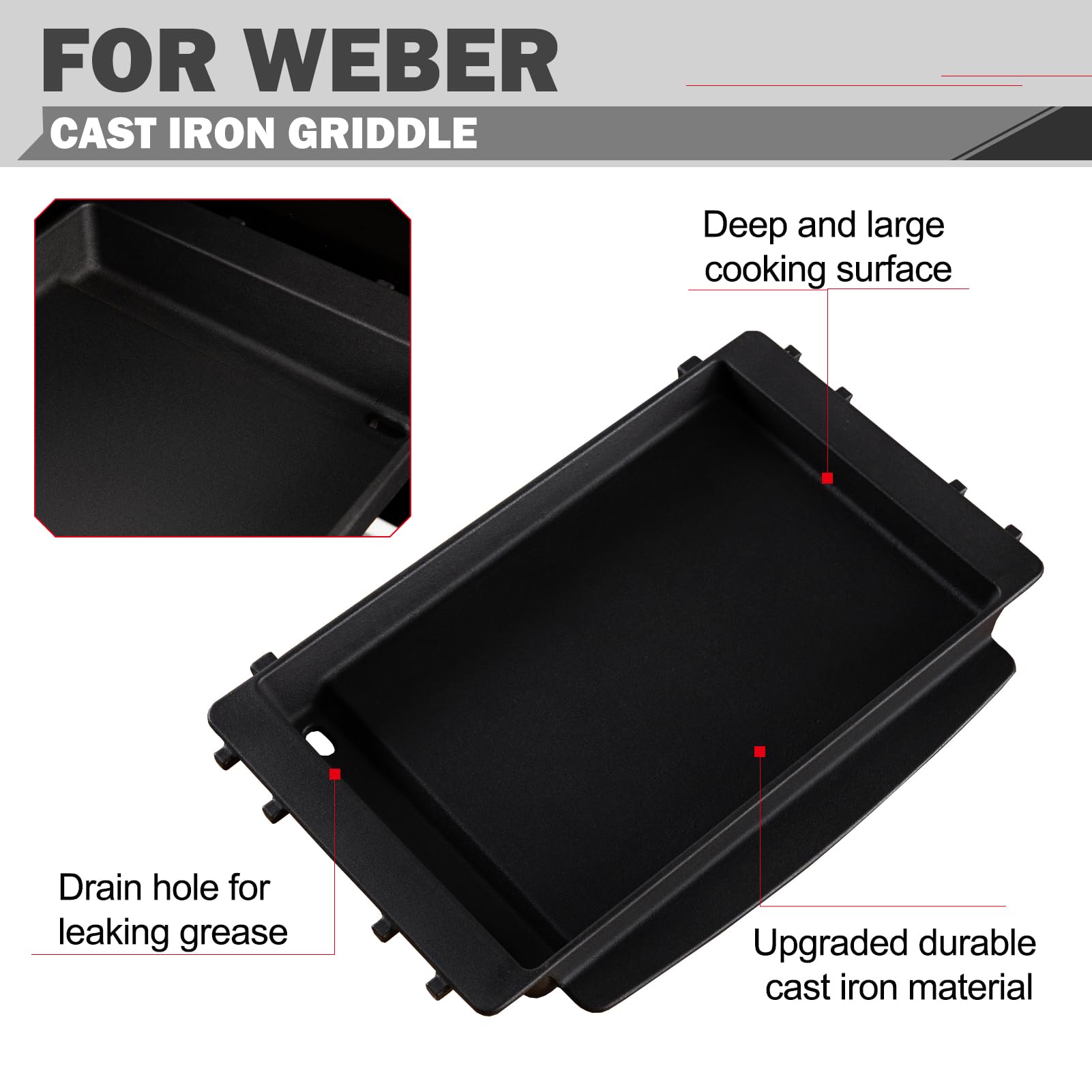 Oklagarden griddle installed in a Weber grill demonstrating proper fit and versatility