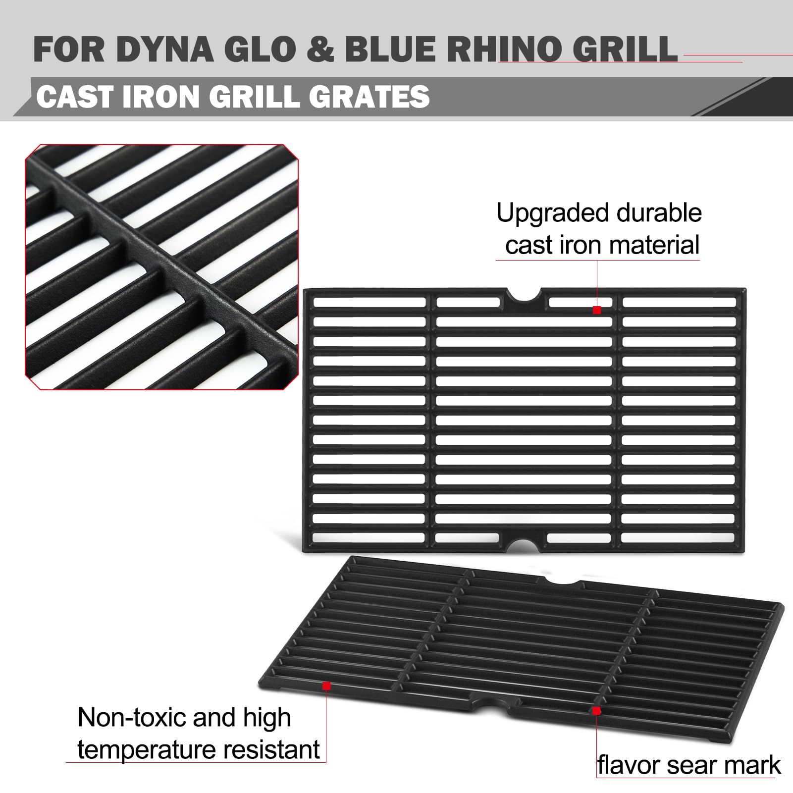 Oklagarden grates installed in grill demonstrating correct fit and improved cooking surface