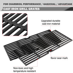 Oklagarden grates installed in a Char-Broil grill demonstrating correct fit and even heat