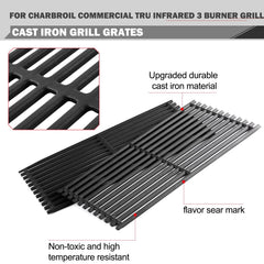 Oklagarden grates installed in Char-Broil grill showing even heat distribution