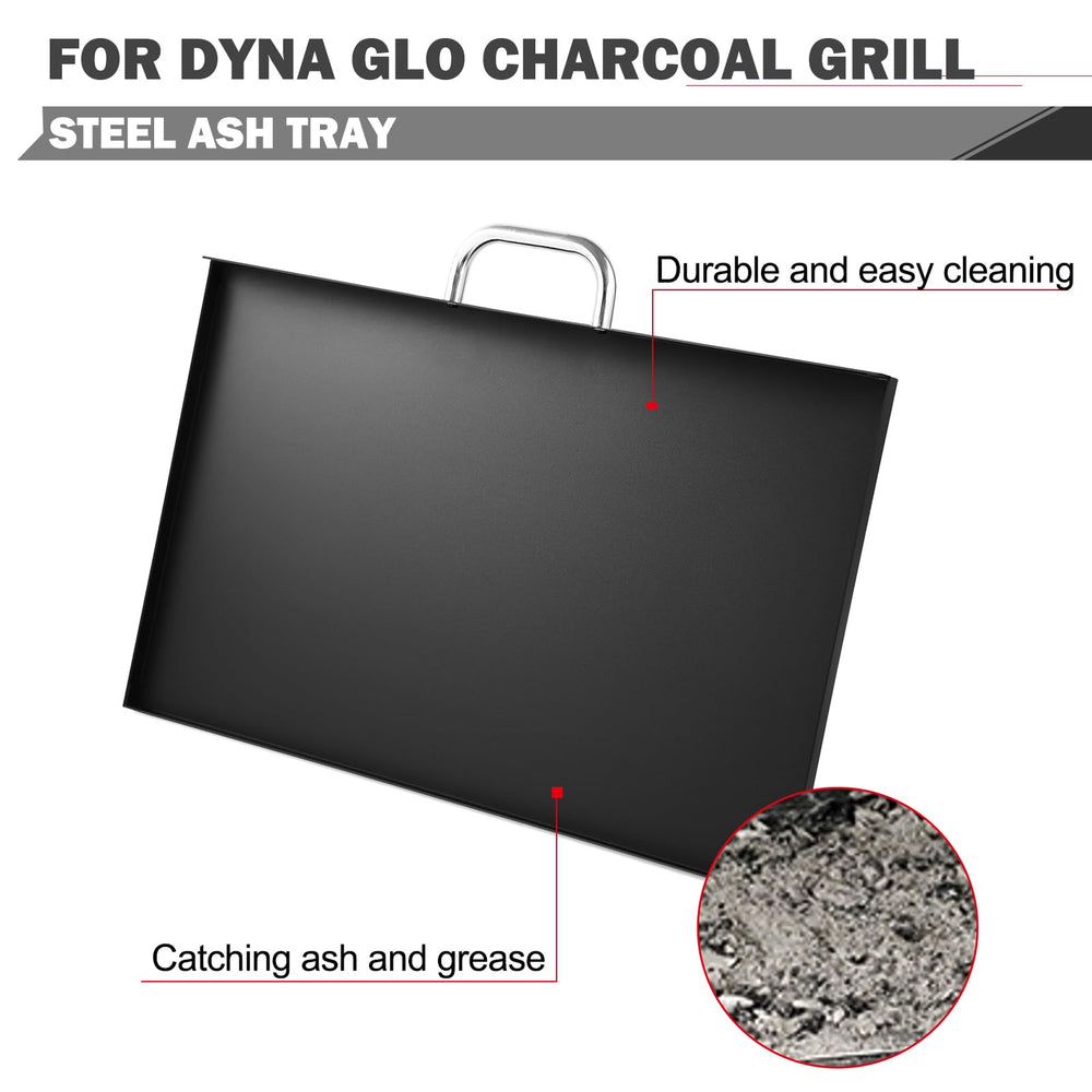 Oklagarden ash pan installed in grill demonstrating tidy ash containment benefit