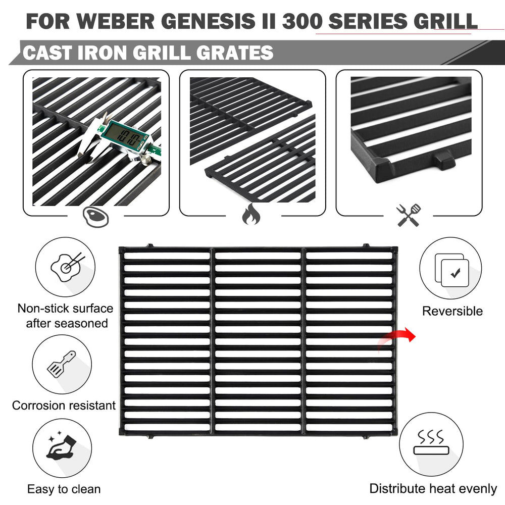 Oklagarden grates installed in a Genesis II grill showing correct fit