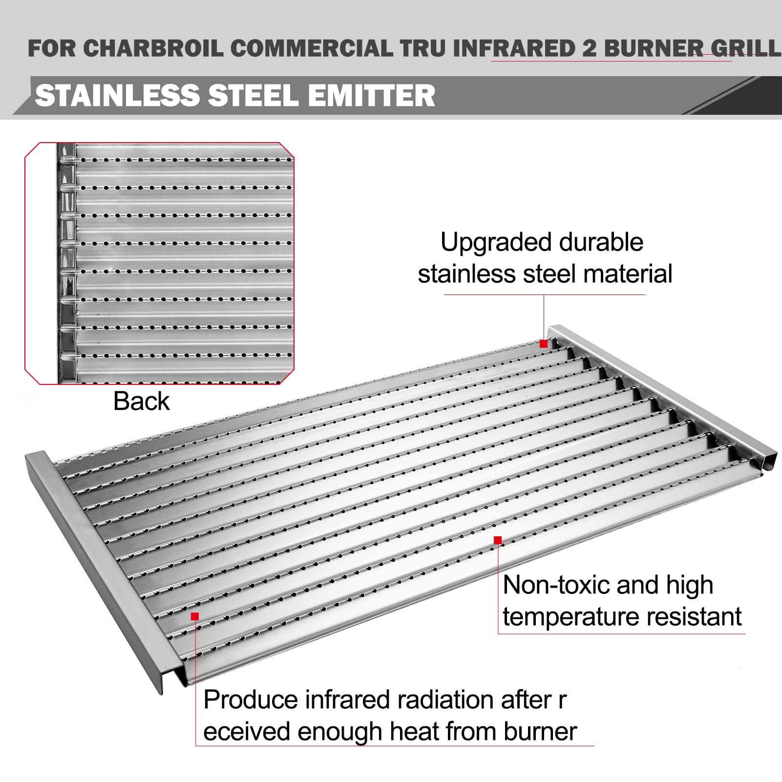 Oklagarden emitter plates installed in Char-Broil grill restoring even heat