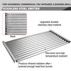 Oklagarden emitter plates installed in Char-Broil grill restoring even heat