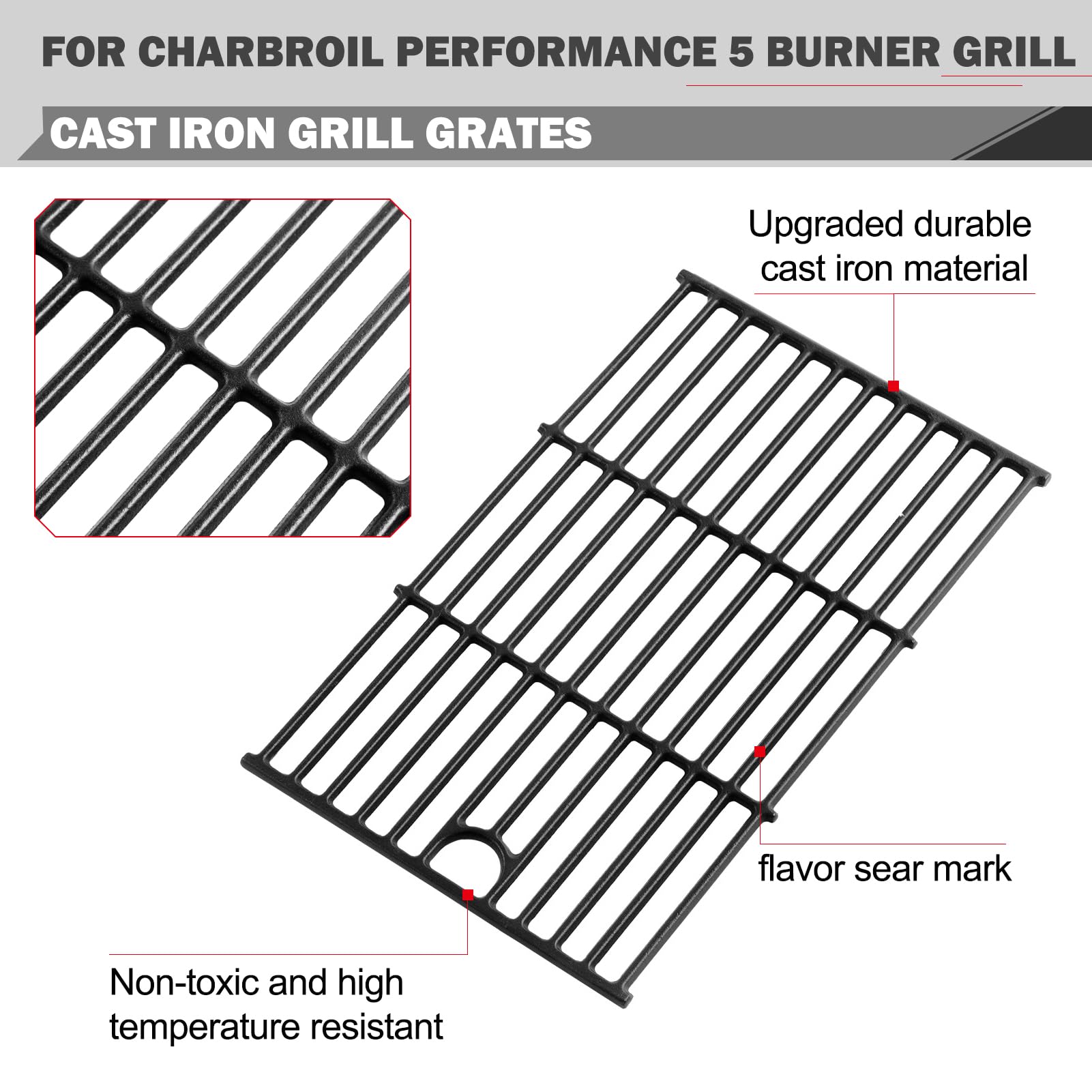 Oklagarden grates installed in Char-Broil grill improving heat distribution