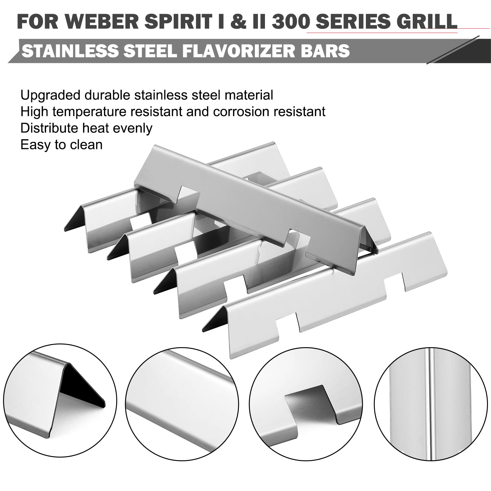 Oklagarden flavorizer bars installed on Weber Spirit E-310 restoring even heat