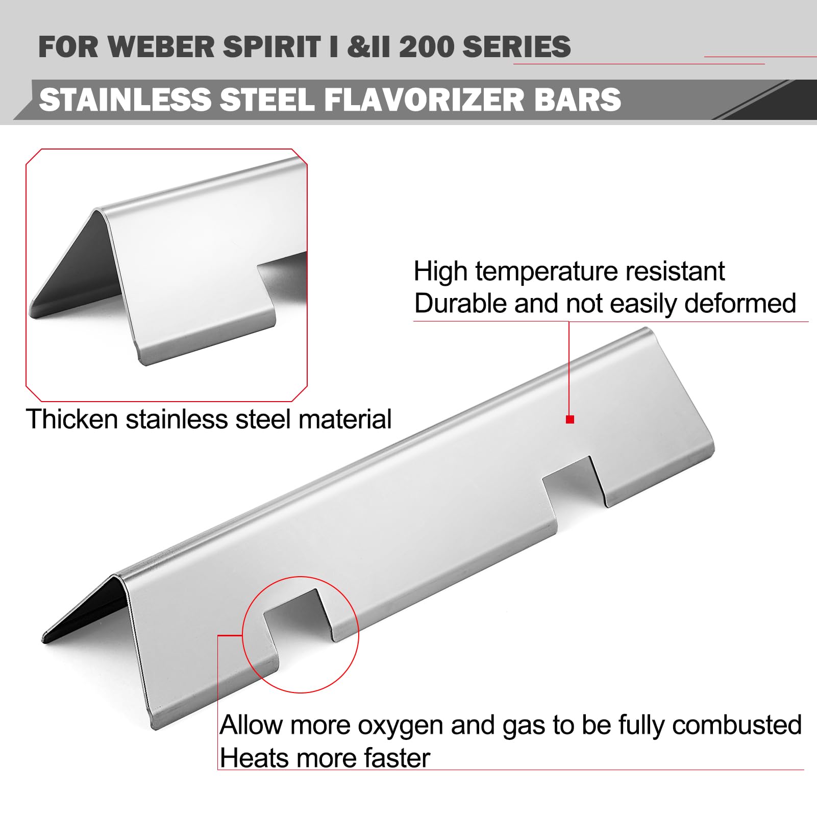 Oklagarden detailed shot of 18-inch main burner tube showing corrosion resistance benefit