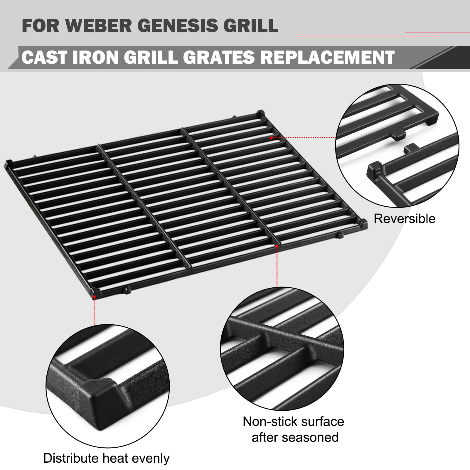 Oklagarden packaged grates with parts list for easy replacement reference
