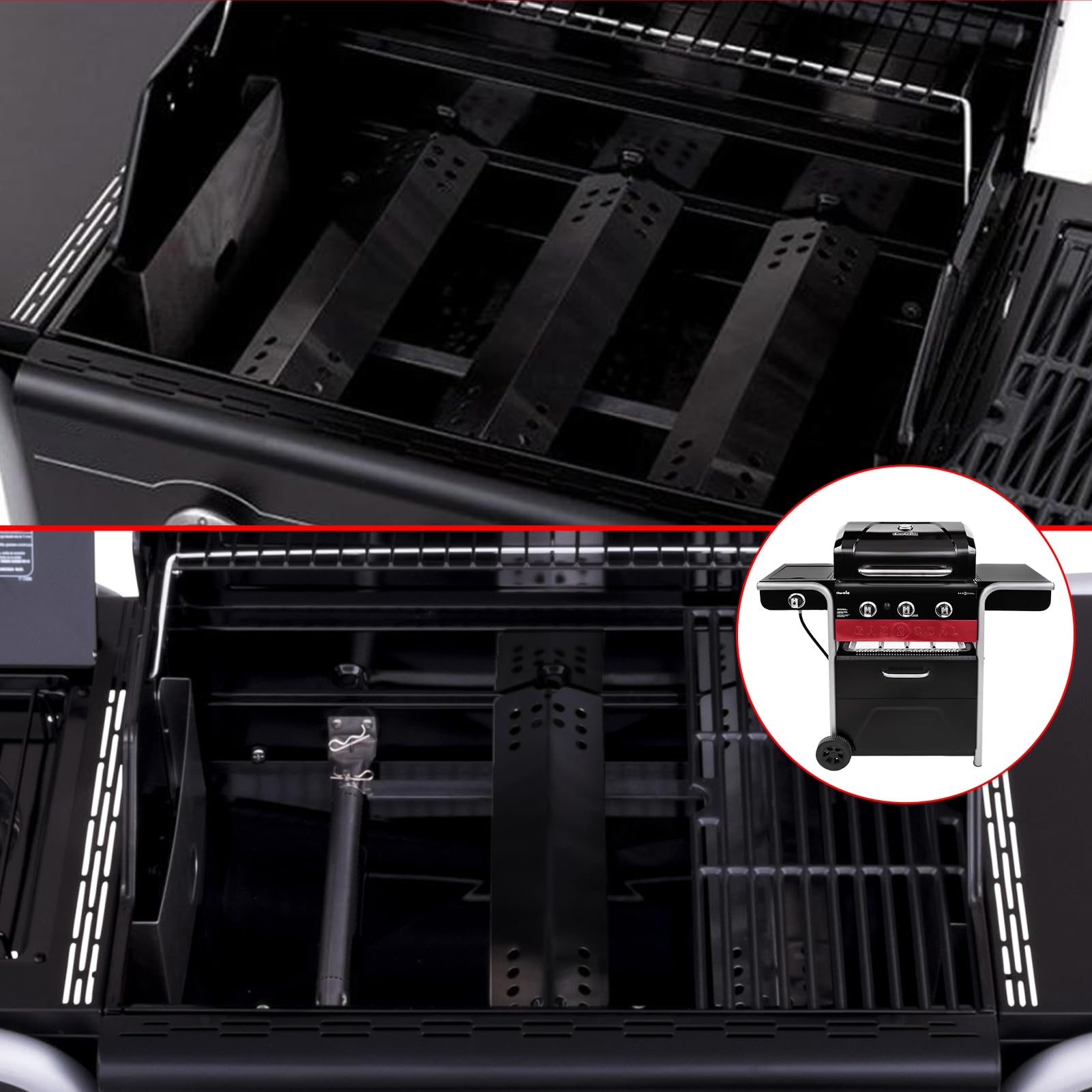 Oklagarden porcelain-steel heat tent close-up, demonstrates durable coating benefit