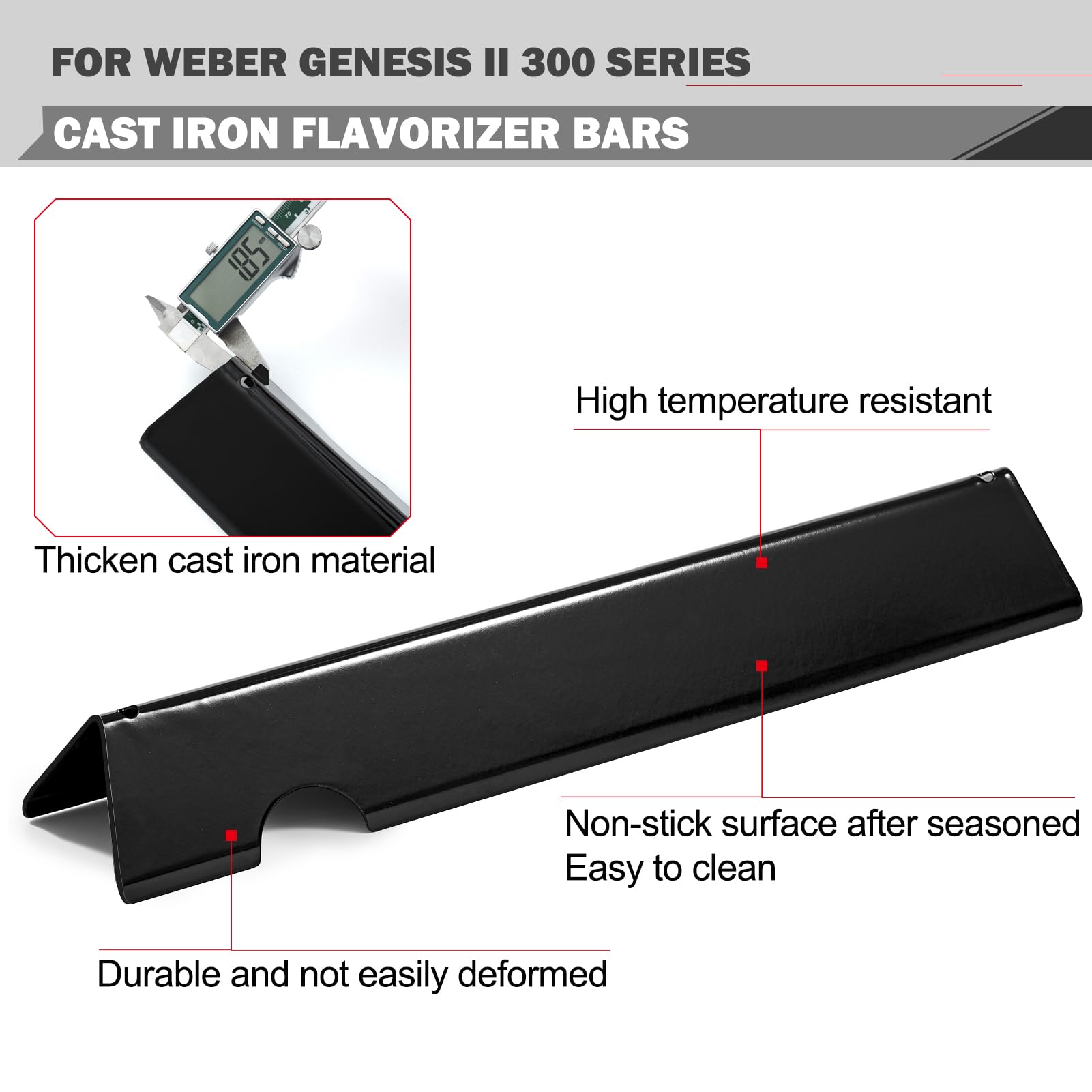 Oklagarden size comparison showing grate dimensions for accurate fit on Genesis II 300-series