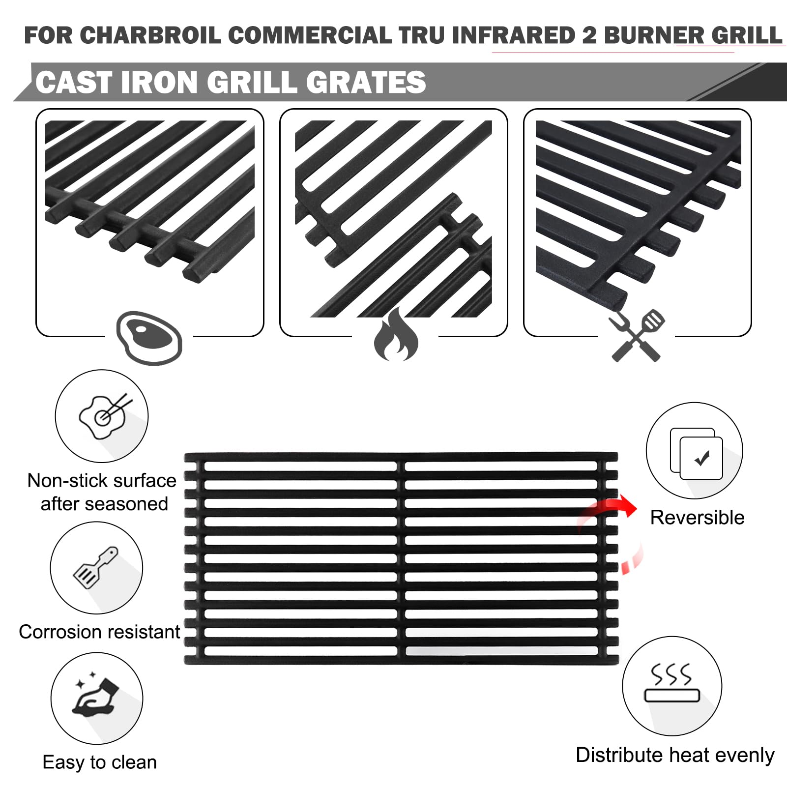 Oklagarden grates beside ruler showing 17-inch size for model fit benefit