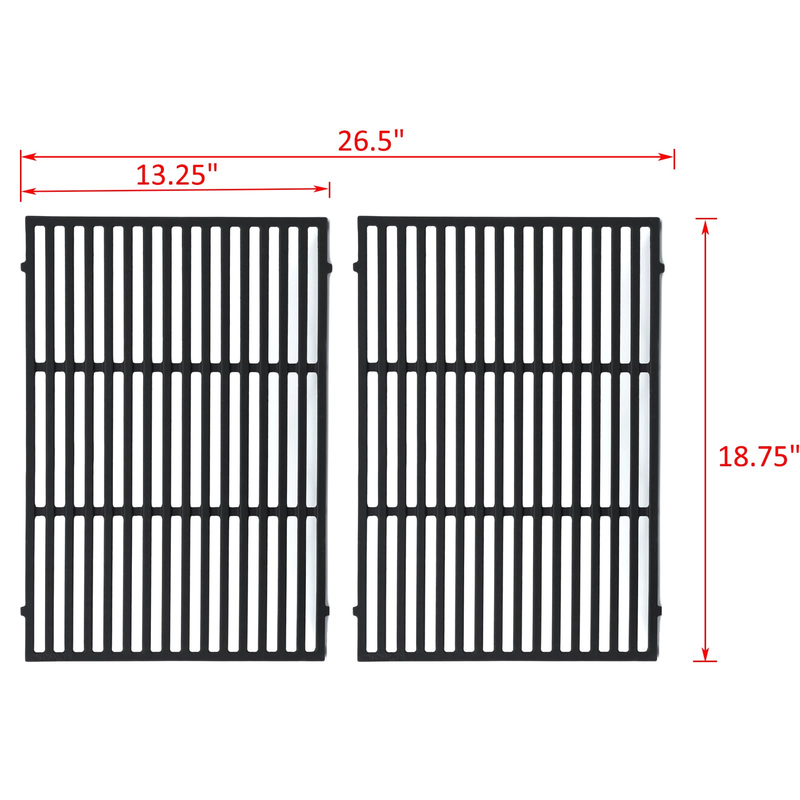 Oklagarden grates with ruler to show precise 18.75 by 13.25 inch size