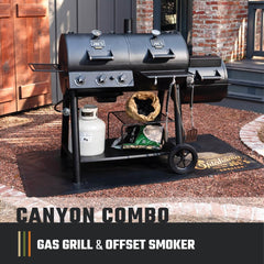 Oklahoma Joe's side profile highlighting dual-fuel layout for versatile cooking
