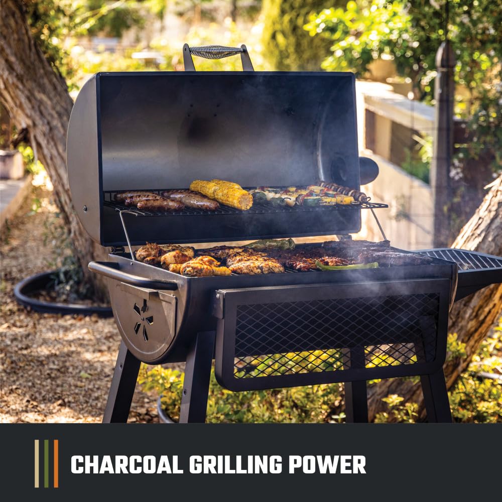 Oklahoma Joe's smokestack and damper showing precise temperature control benefit