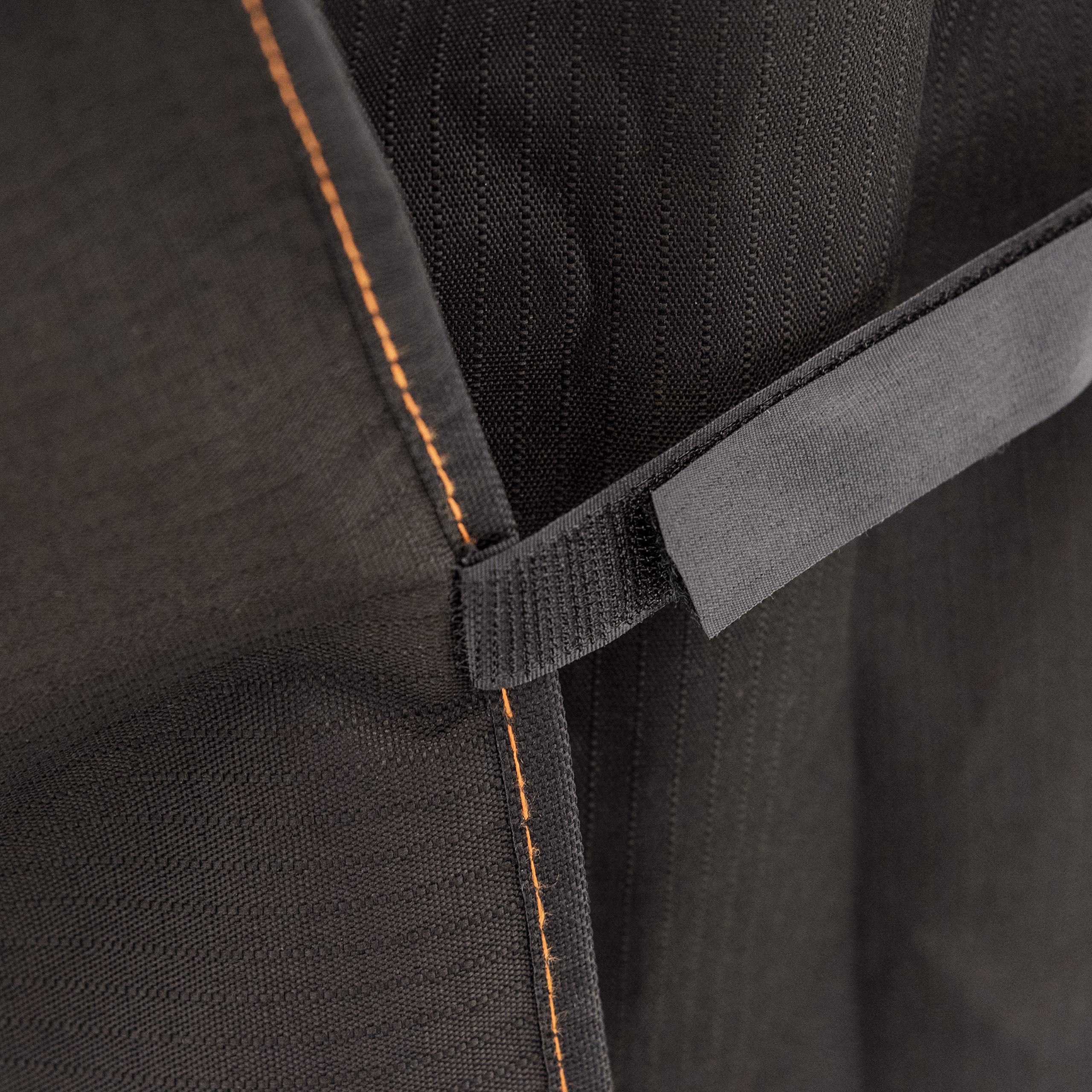 Oklahoma Joe's side profile with cover fitting snugly and neatly