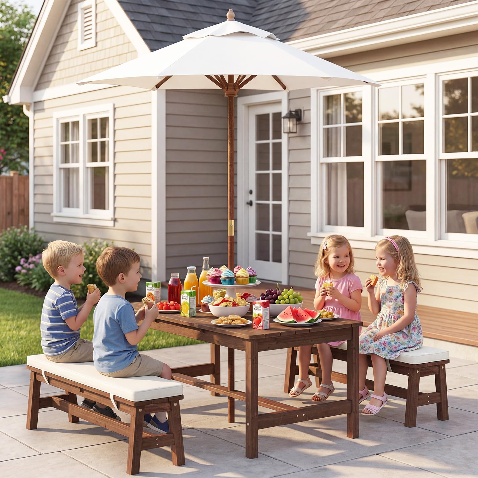 Olakids close-up of wood finish highlighting durable hardwood construction and smooth edges