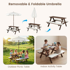 Olakids umbrella fully extended showing adjustable height and wide canopy