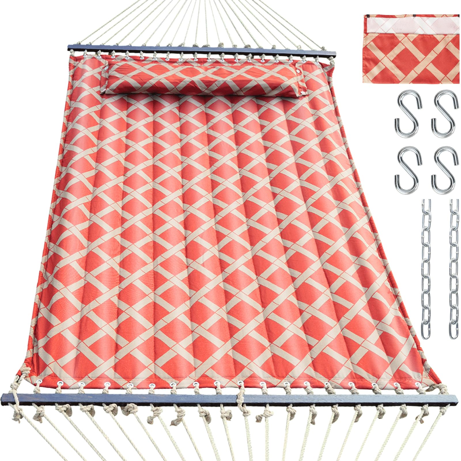 OLALACOZY front view of hammock showing Tuscan lattice and comfort