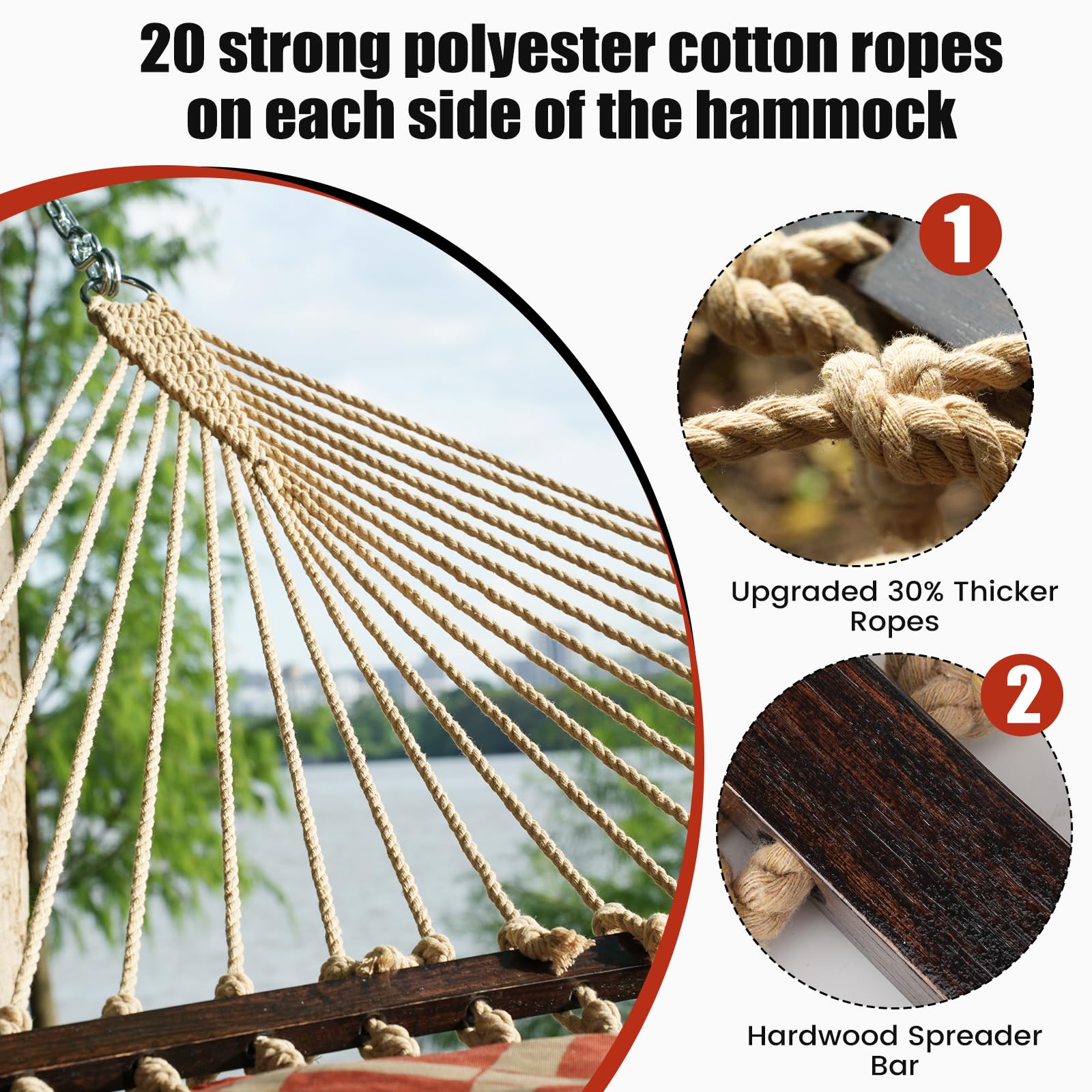 OLALACOZY hanging-tree attachment showing secure heavy-duty design for reliable outdoor use