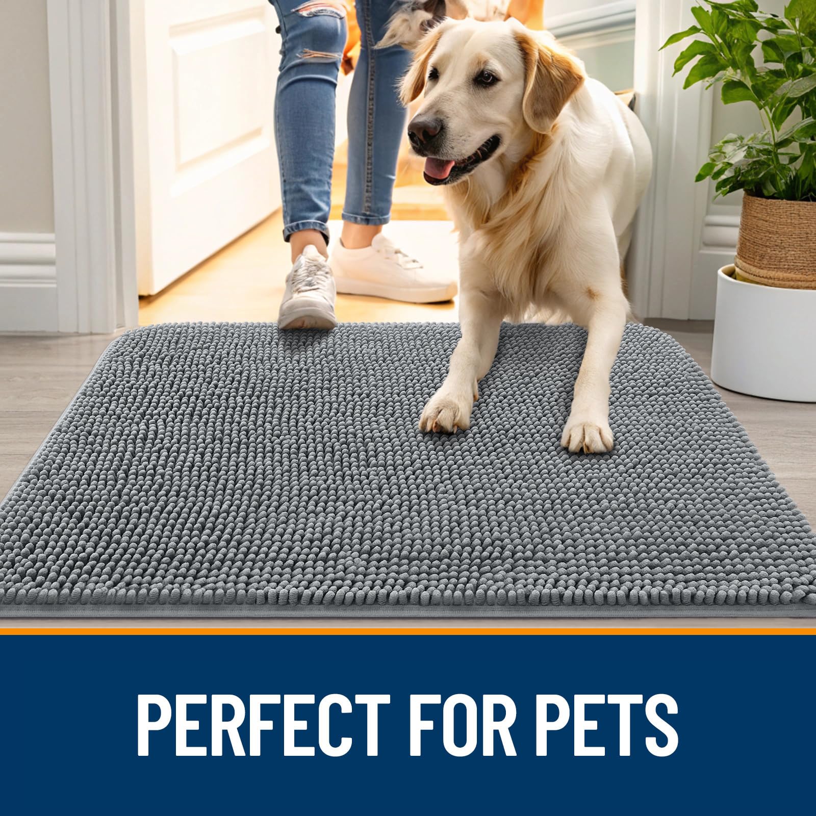 OLANLY mat under food bowls protecting floor from spills and splashes