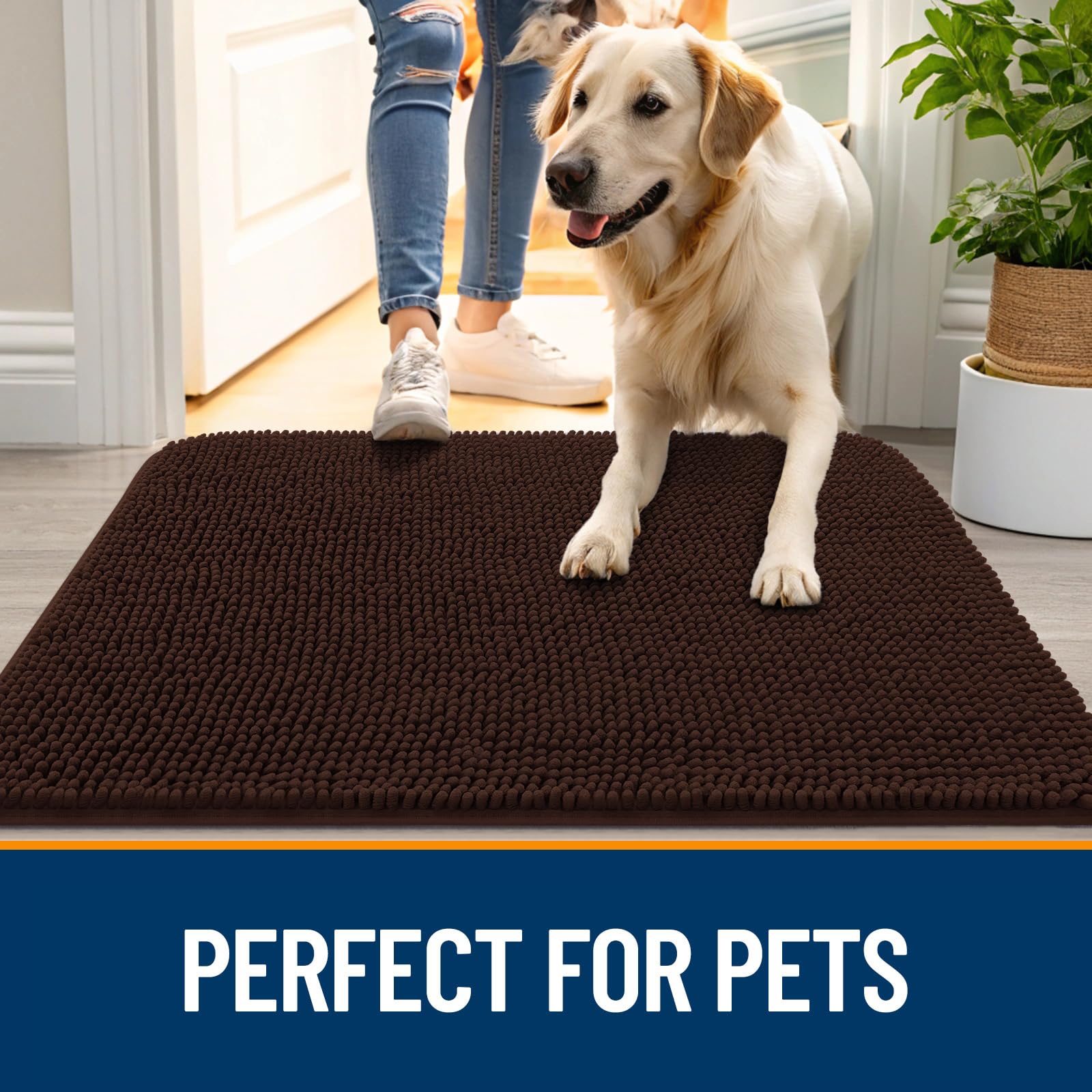 OLANLY mat placed inside crate protecting bedding and absorbing moisture