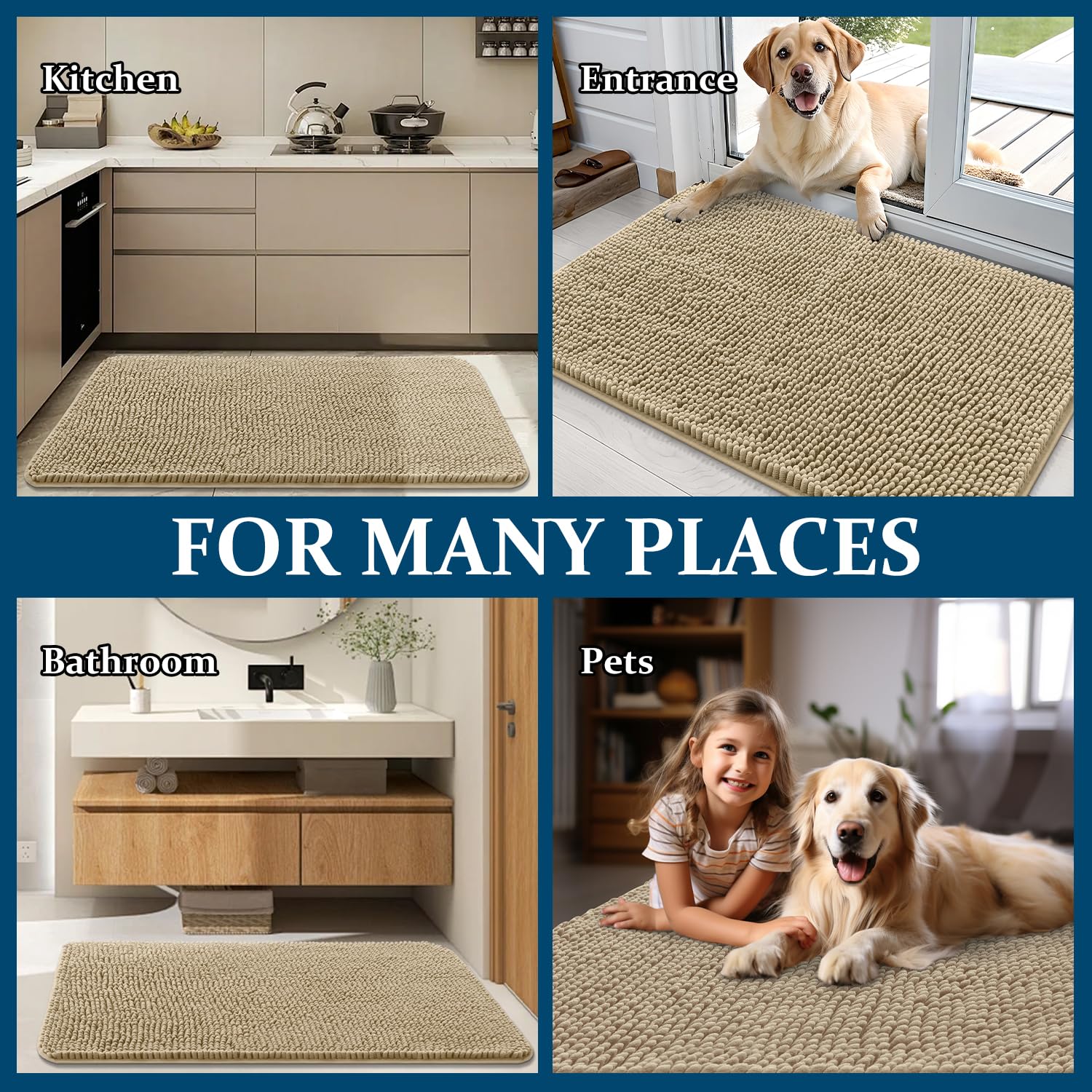 OLANLY folded mat ready for washing highlighting easy machine care