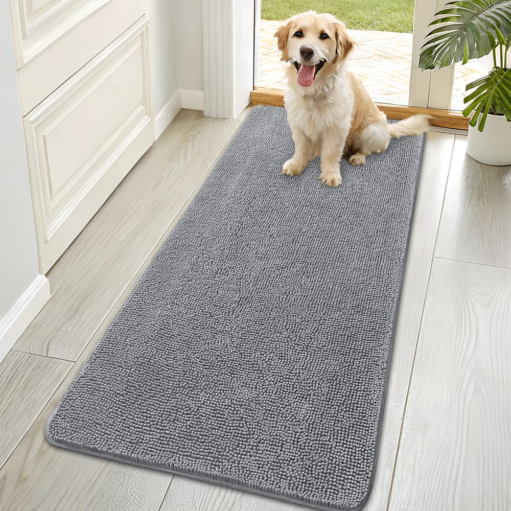 OLANLY front view of dog door mat showing full 70x35 surface and color, durable protection