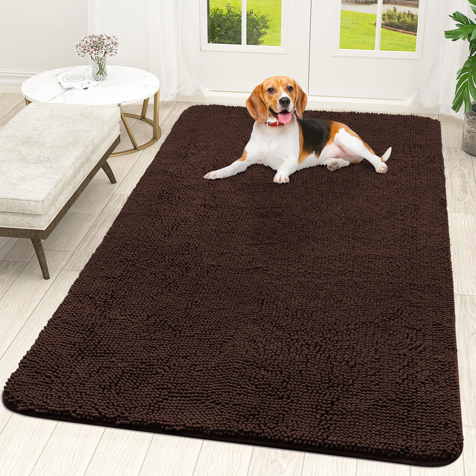 OLANLY front view of mat showing size and clean edges for entry protection