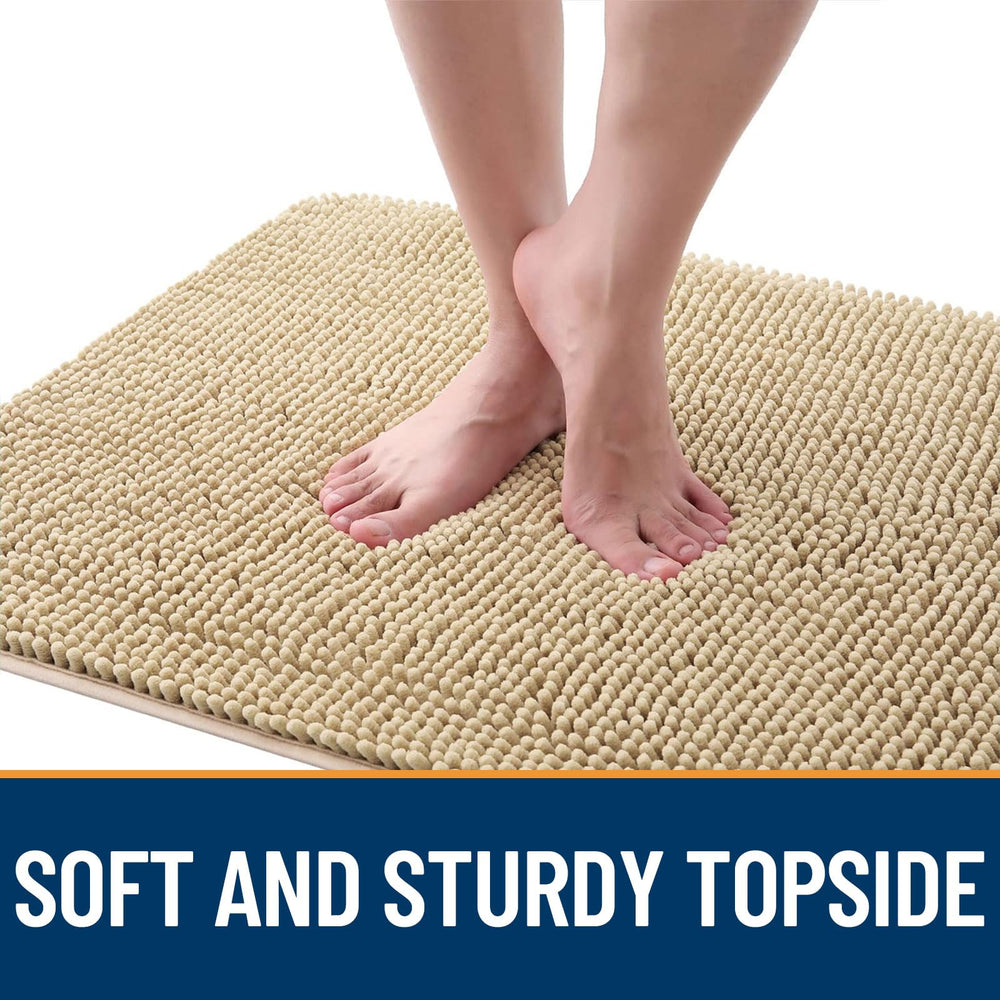 OLANLY mat placed in entryway protecting floors from muddy paws