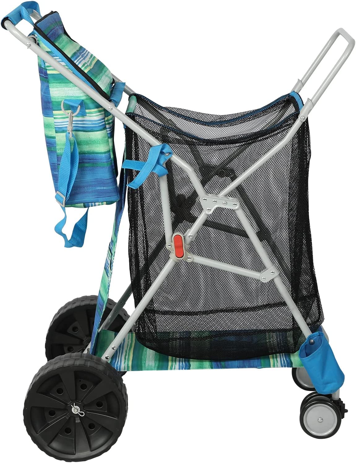 Old Bahama Bay chair holder with straps securing beach chairs for tidy transport benefit