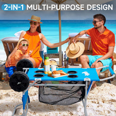 Old Bahama Bay front bar holding folding chair to free hands benefit