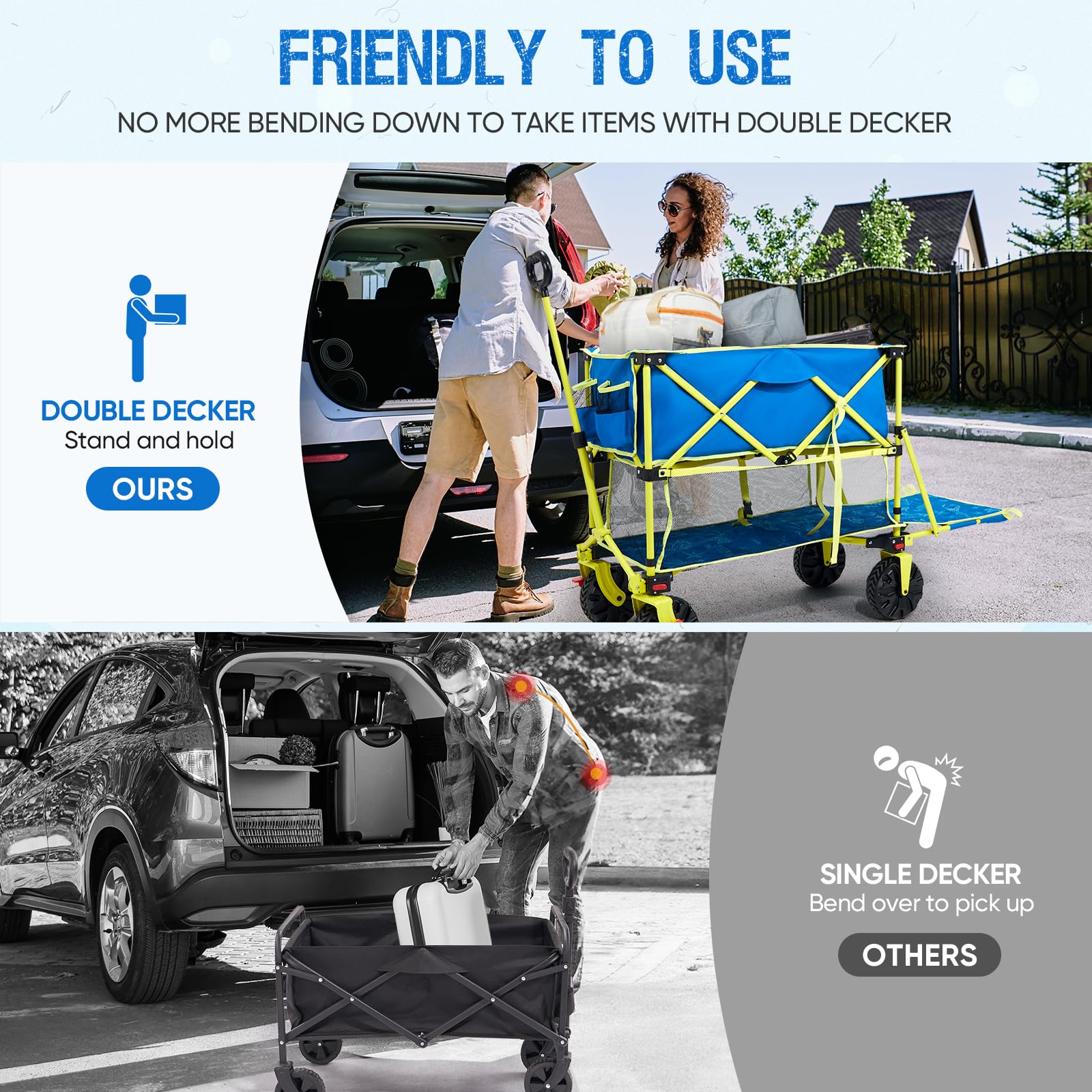 Old Bahama Bay folded compact for easy transport and trunk storage