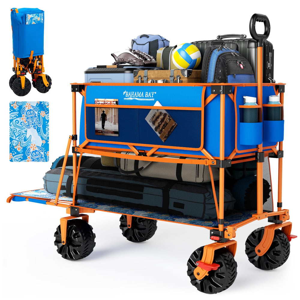 Old Bahama Bay front view of beach wagon showing capacity and sturdy frame benefit