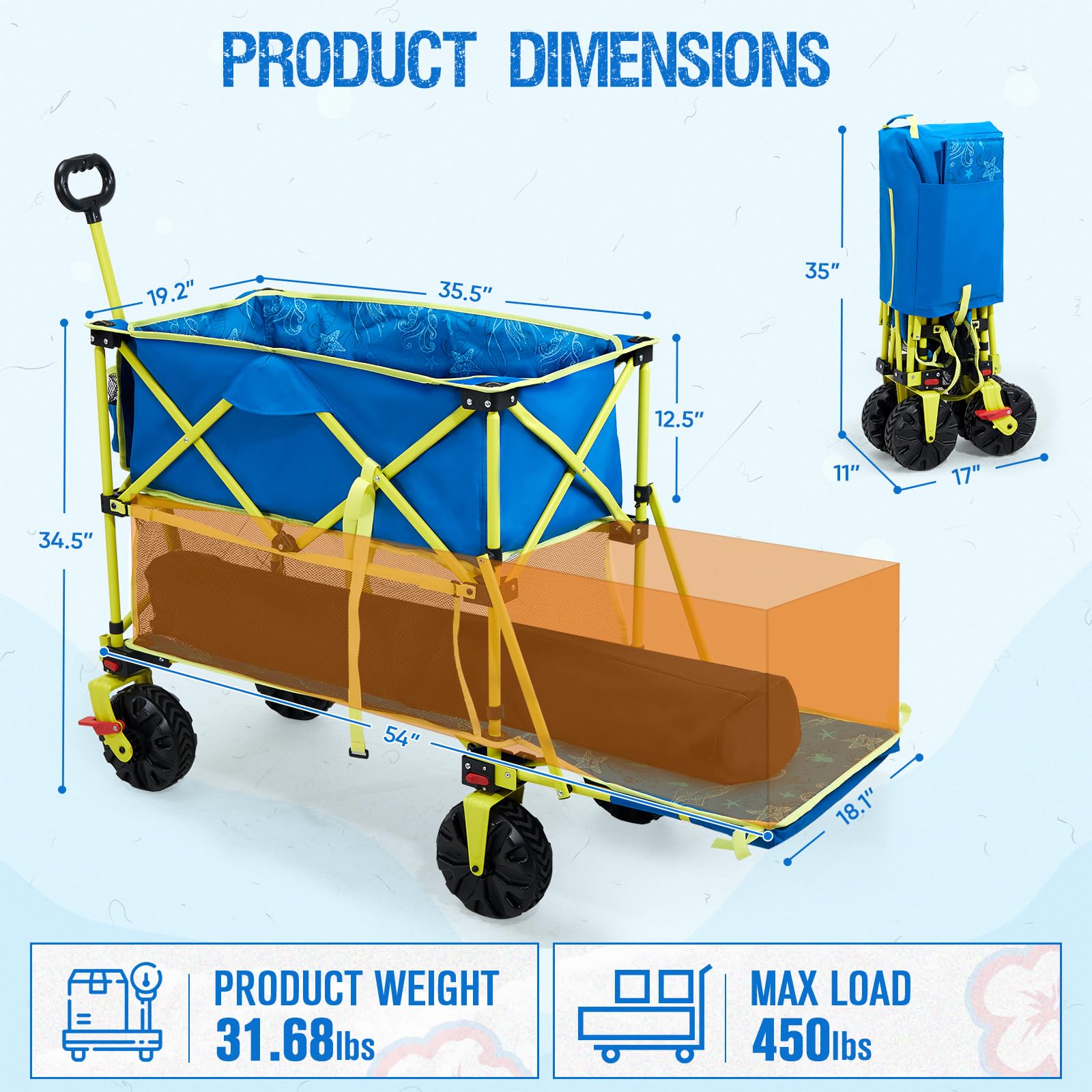 Old Bahama Bay wagon loaded with camping gear for heavy-duty hauling