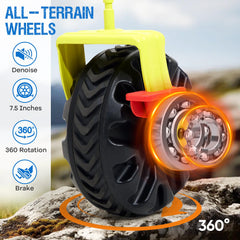 Old Bahama Bay all-terrain wheels close-up for improved sand traction