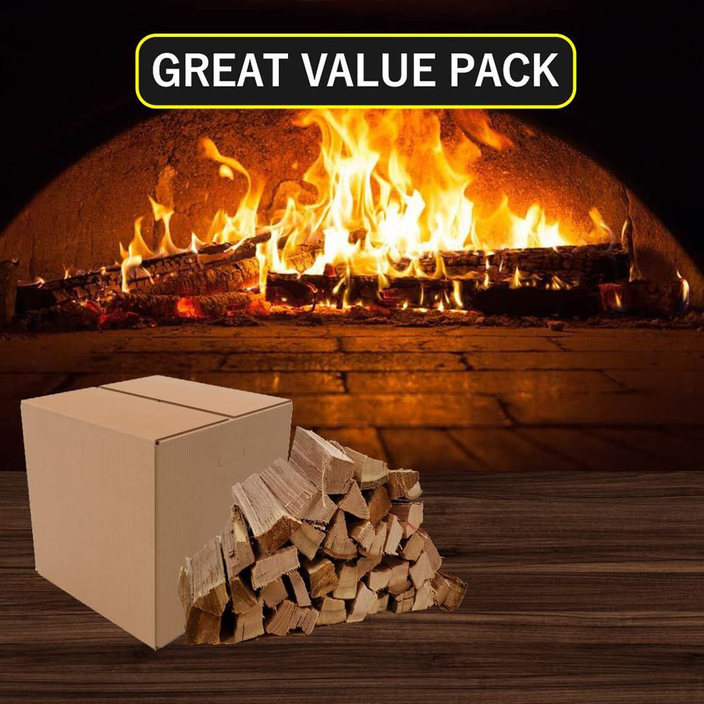 Old Potters logs in outdoor cooking setup suggesting versatile use on grills and smokers