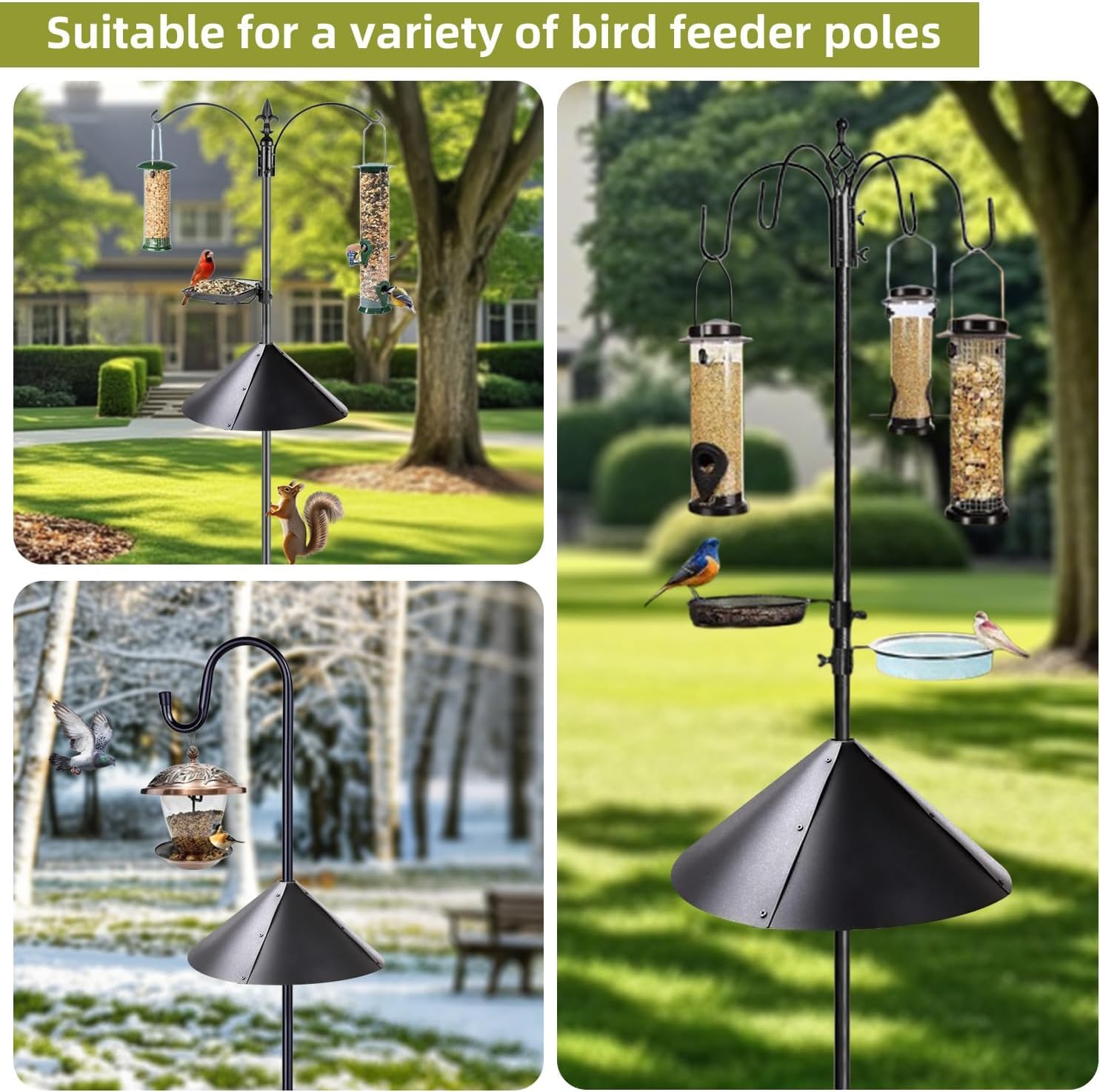 OLEKE in garden lifestyle setting protects feeders and preserves birds